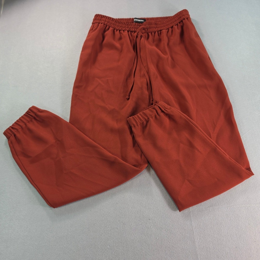 Express Rust Orange Jogger Pants XS Mid Rise Ankle Drawstring Casual Boho